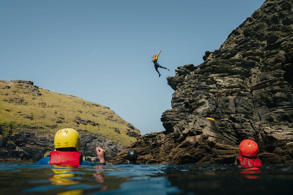 Cliffs, kids and cold water: coasteering the Bude coast